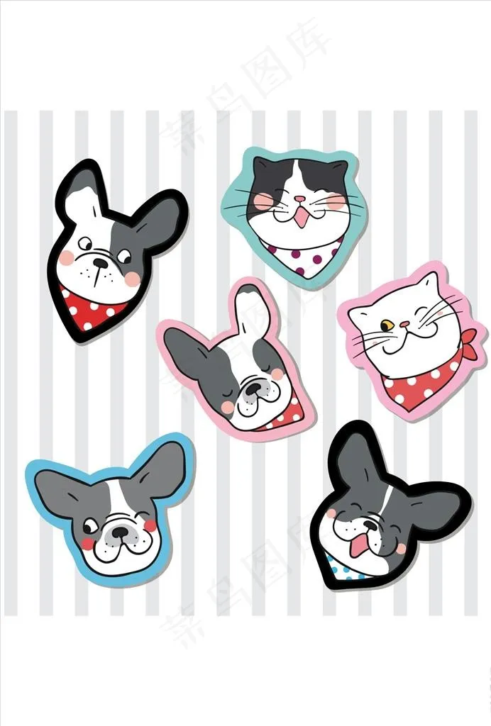 可爱卡通狗卡通猫矢量图下载图片cdr矢量模版下载