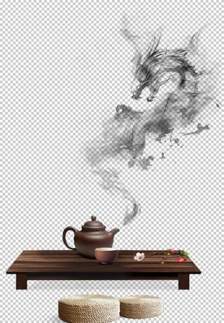 桌子 古风桌子  龙 水墨龙图片