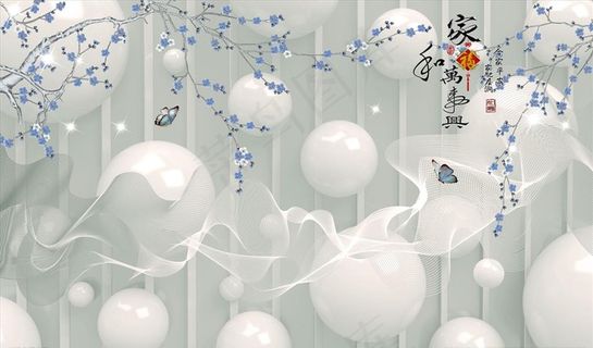 浮雕花 梅花背景墙图片