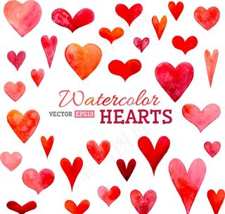 精美水彩爱心图案设计图片