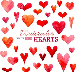 精美水彩爱心图案设计图片