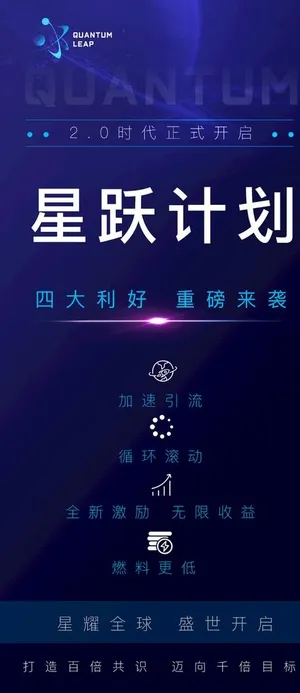 蓝色渐变区块链活动海报图片