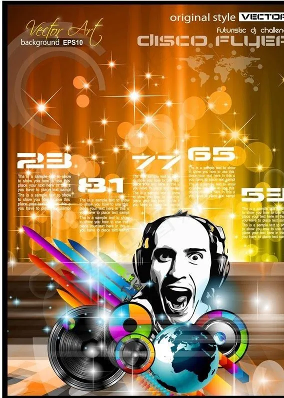 DJ设计图片eps,ai矢量模版下载