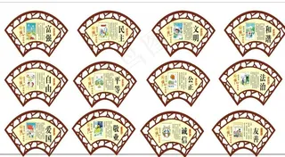 核心价值观 镂空展板图片