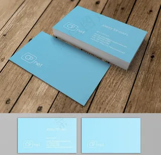 淡蓝色名片模板设计图片