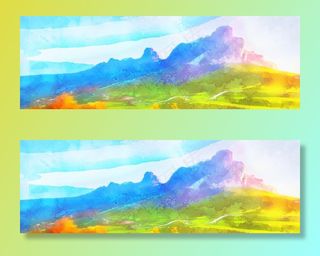 水彩山水背景图片