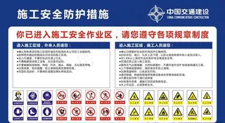 工地施工安全防护告知牌图片