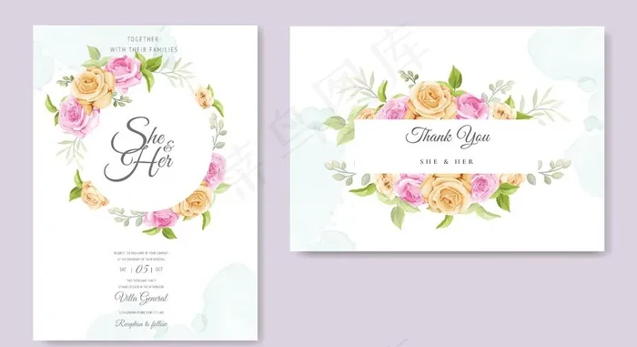 花卉卡片图片eps,ai矢量模版下载