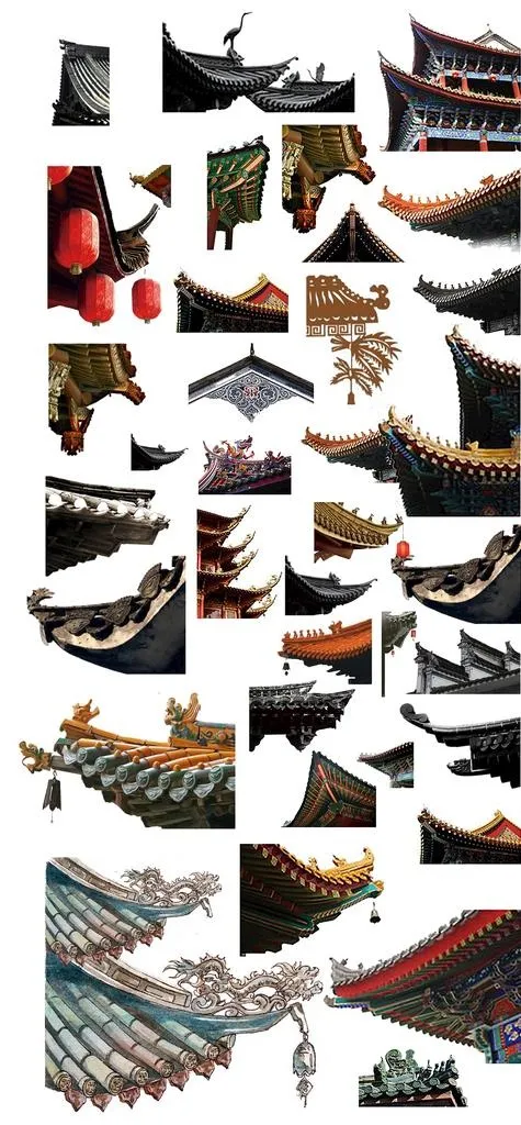 古建筑屋檐屋角汇总图片(7464X15076(DPI:300))psd模版下载