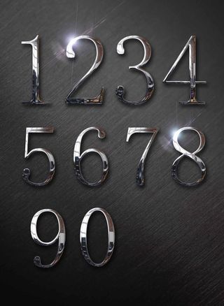 3D立体金属字体金字体质感数字图片