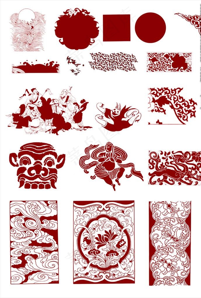 中式雕刻花纹图片