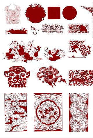中式雕刻花纹图片
