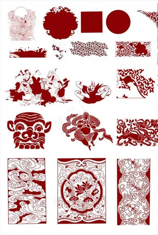 中式雕刻花纹图片