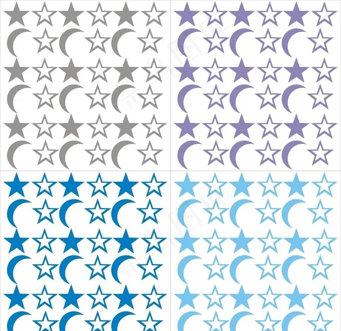 星星月亮图片cdr矢量模版下载