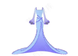 卡通蓝色礼服图片