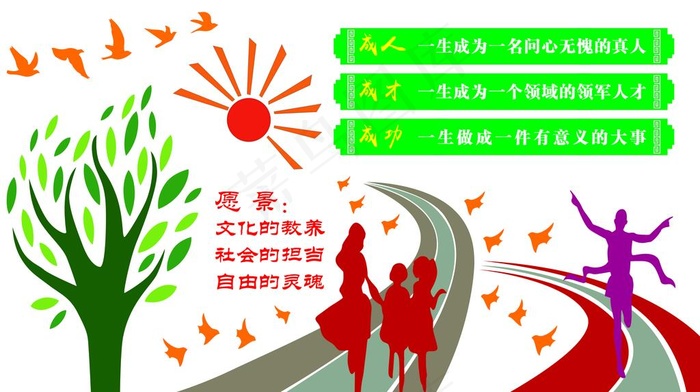 成人成才成功图片