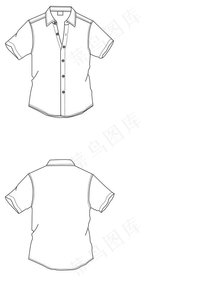 服装男士衣原型矢量图图片