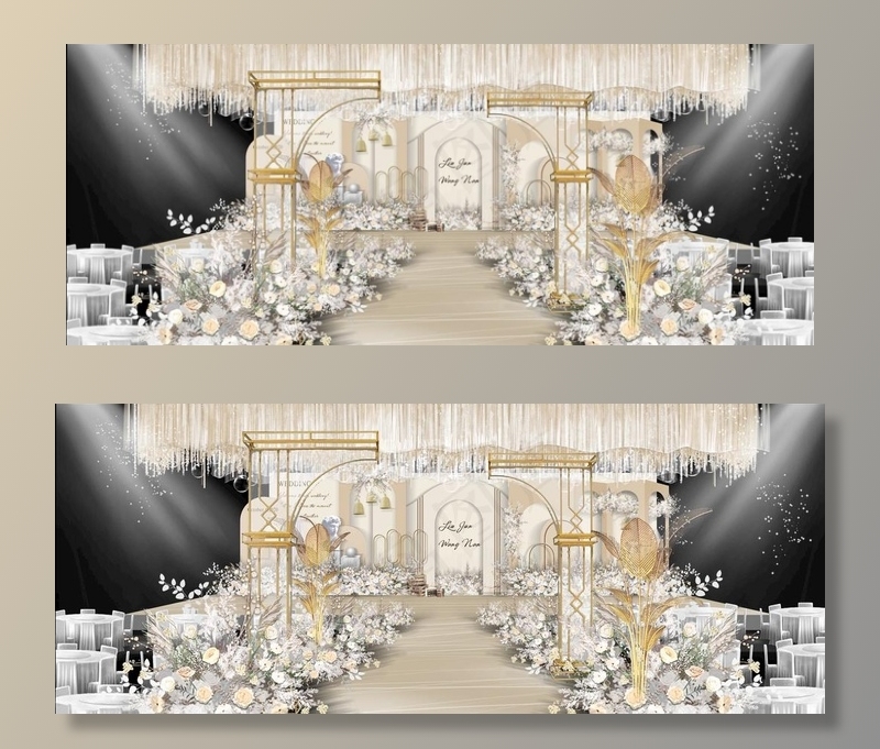 香槟色婚礼图片(10185X4409(DPI:80))psd模版下载