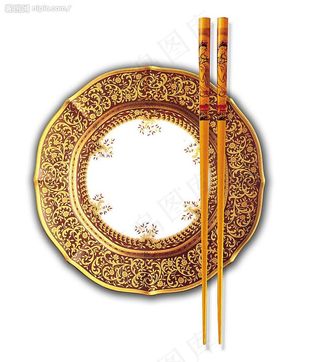 盘＋筷子图片