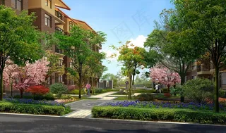 小区景观效果图图片