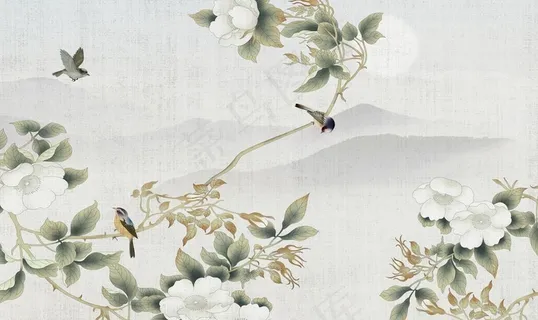 植物花鸟中国风中式传统装饰画图图片 植物花鸟中国风中式传统装饰画图图片
