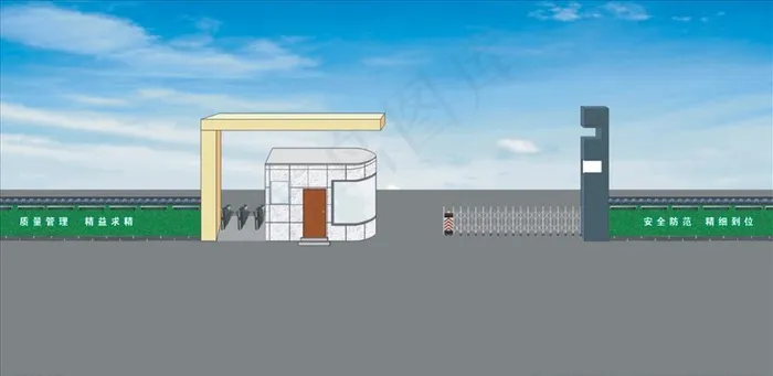 大门设计 室外模型图片cdr矢量模版下载