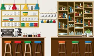 卡通吧台图片