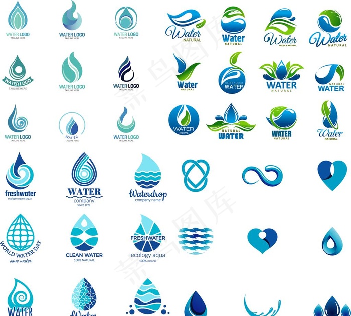 水滴logo图片ai矢量模版下载