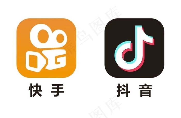矢量快手抖音标志图片cdr矢量模版下载