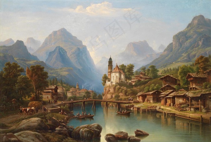 风景油画图片