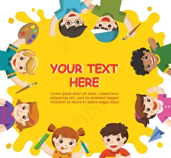 卡通儿童背景插图矢量图片