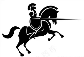 骑士剪影矢量素材图片