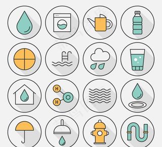 16款水元素图标矢量素材图片