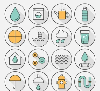 16款水元素图标矢量素材图片