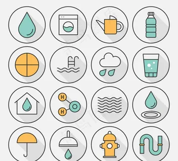 16款水元素图标矢量素材图片 16款水元素图标矢量素材图片