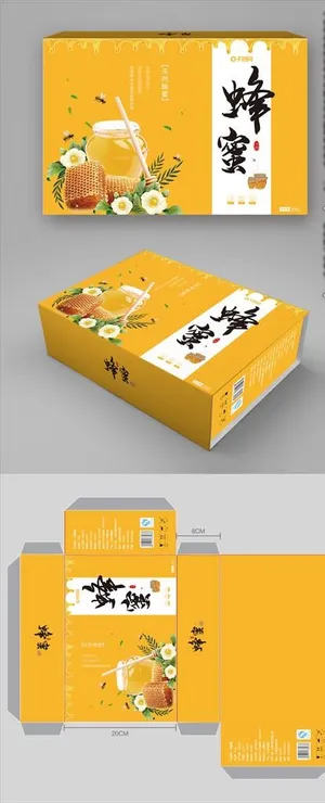 蜂蜜包装   平面展开图图片
