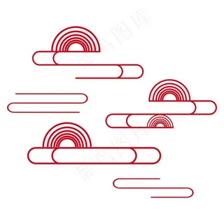 中国风红色云纹图片