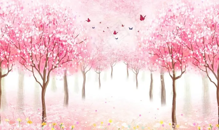 花卉背景墙图片(9071X5669(DPI:72))psd模版下载