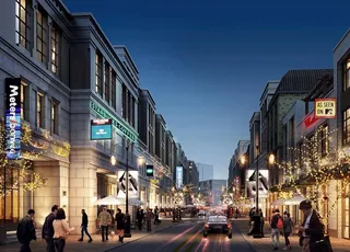 欧式商业街夜景图片