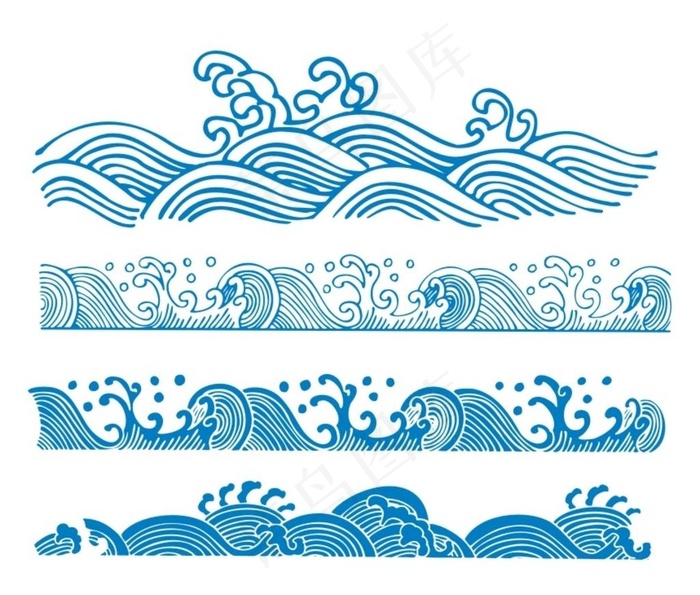 浪花水纹图片cdr矢量模版下载