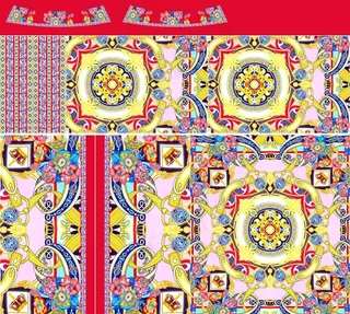 大牌方巾定位花扫描图图片