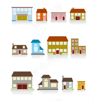 卡通房子矢量素材图片