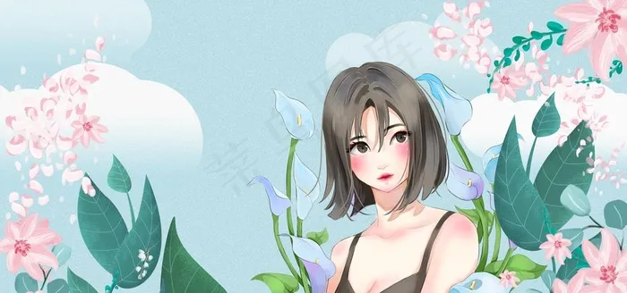 唯美插画图片(7087X3543(DPI:150))psd模版下载