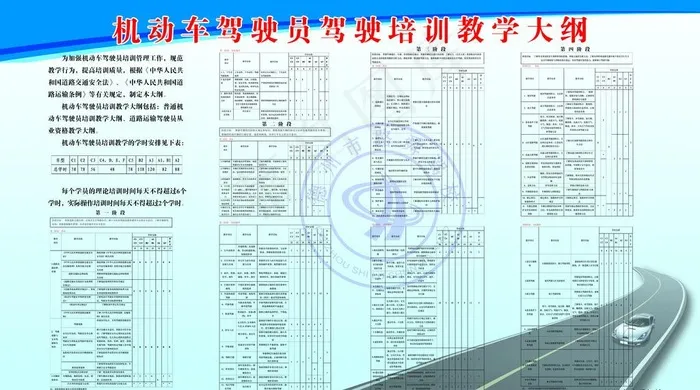 机动一驾驶员驾驶培训教学大纲图片(8682X5102(DPI:72))psd模版下载