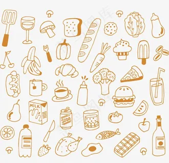 卡通手绘食物图片