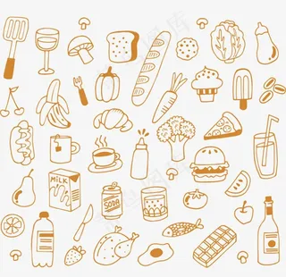 卡通手绘食物图片