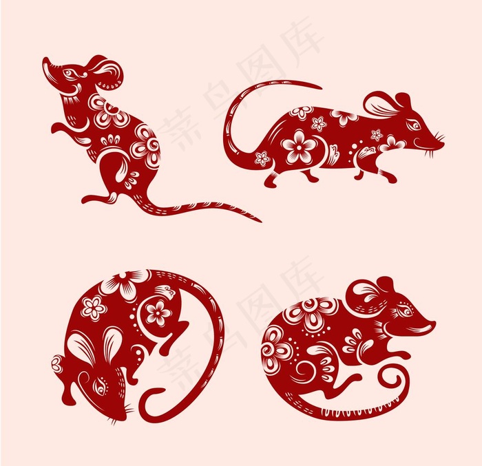 创意矢量鼠年老鼠动态图片