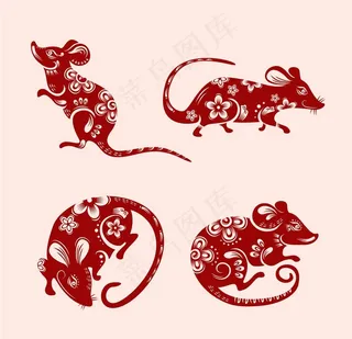 创意矢量鼠年老鼠动态图片