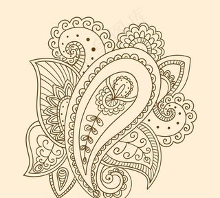 粉红色手绘佩斯利饰品图片