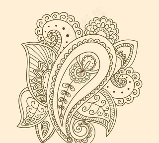 粉红色手绘佩斯利饰品图片